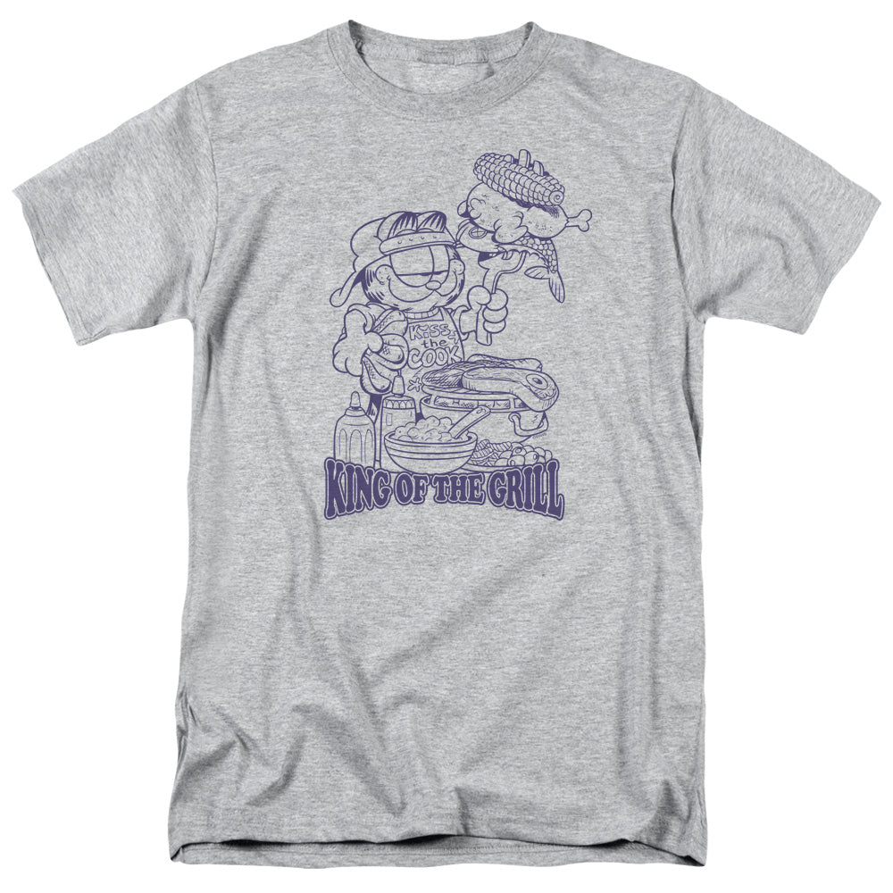 Garfield - King Of The Grill - Adult Unisex Short Sleeve T-Shirt - Gray