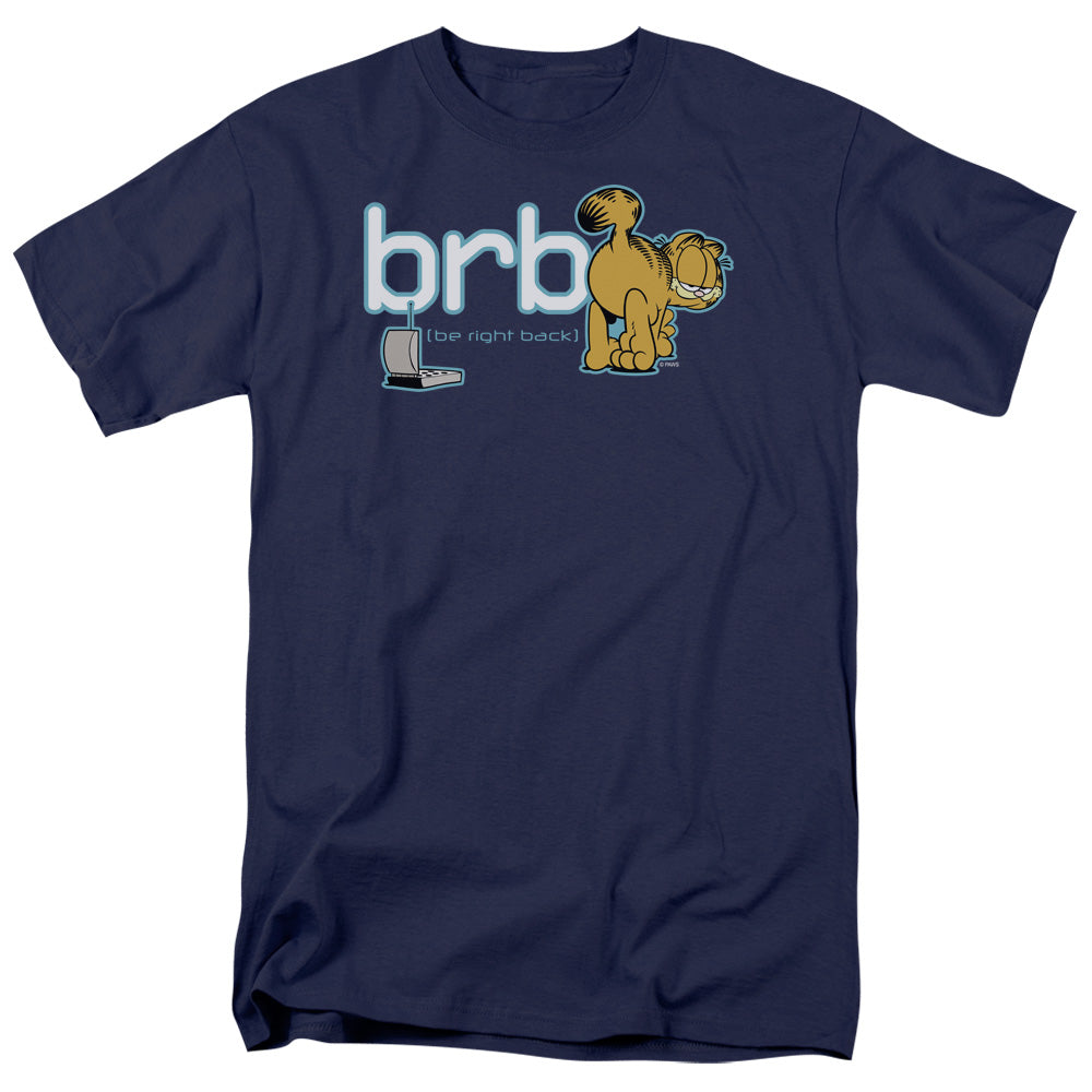 Garfield - Be Right Back - Adult Unisex Short Sleeve T-Shirt - Blue