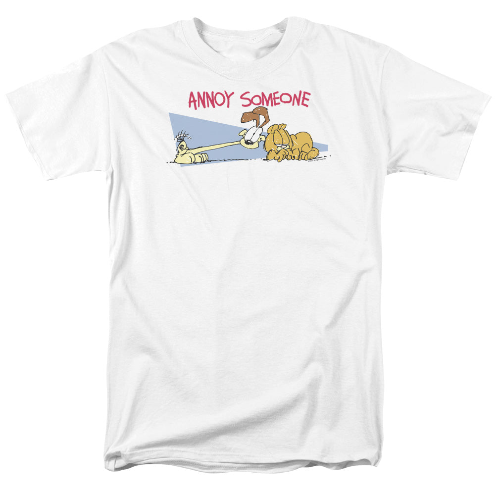 Garfield - Annoy Someone - Adult Unisex Short Sleeve T-Shirt - White