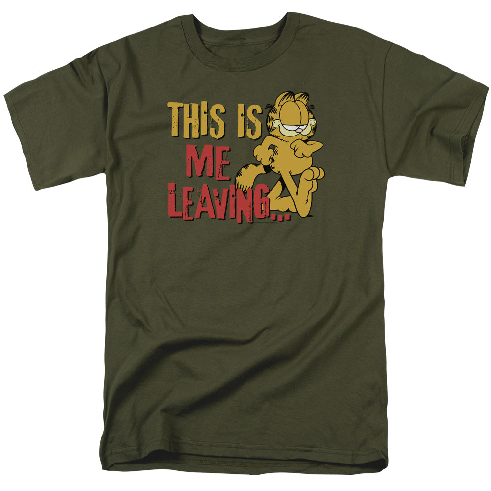 Garfield - Leaving - Adult Unisex Short Sleeve T-Shirt - Green