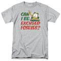 Garfield - Excused Forever - Adult Unisex Short Sleeve T-Shirt - Gray