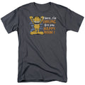 Garfield - Smiling - Adult Unisex Short Sleeve T-Shirt - Gray
