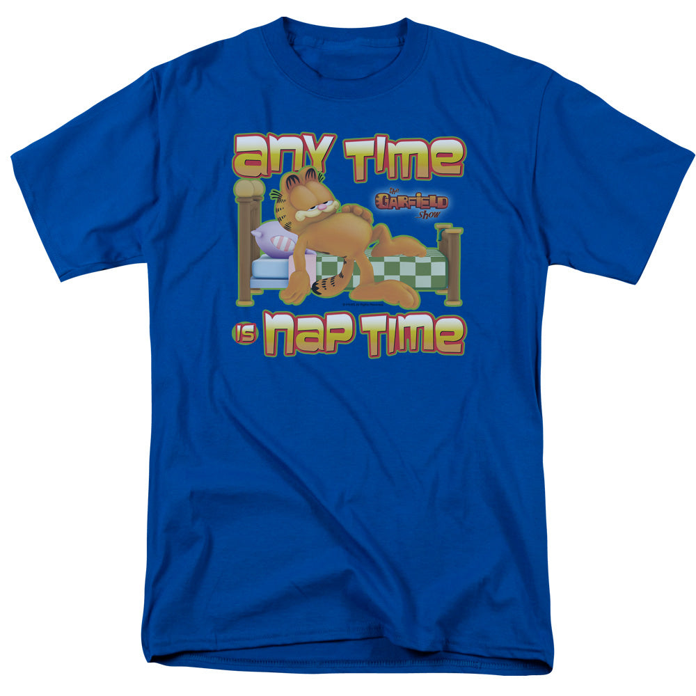 Garfield - Nap Time - Adult Unisex Short Sleeve T-Shirt - Blue