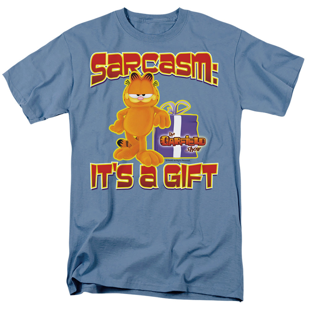 Garfield - Sarcasm - Adult Unisex Short Sleeve T-Shirt - Blue