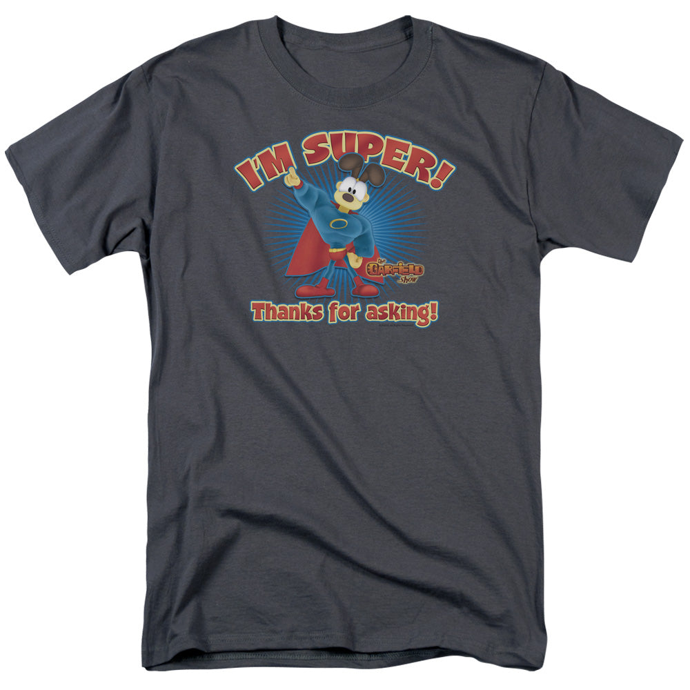 Garfield - Super - Adult Unisex Short Sleeve T-Shirt - Gray