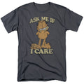 Garfield - Ask Me - Adult Unisex Short Sleeve T-Shirt - Gray
