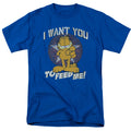 Garfield - I Want You - Adult Unisex Short Sleeve T-Shirt - Blue