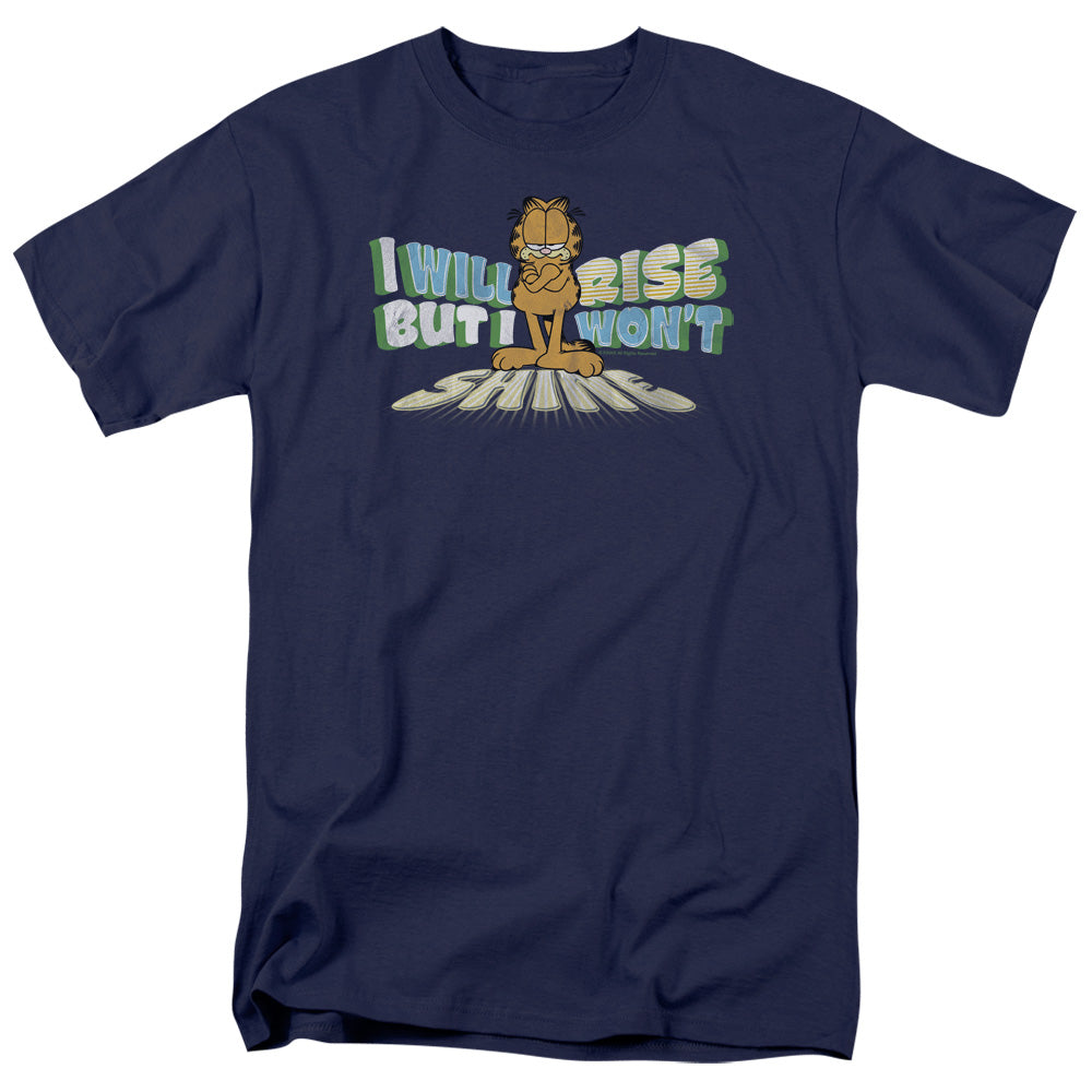 Garfield - Rise Not Shine - Adult Unisex Short Sleeve T-Shirt - Blue