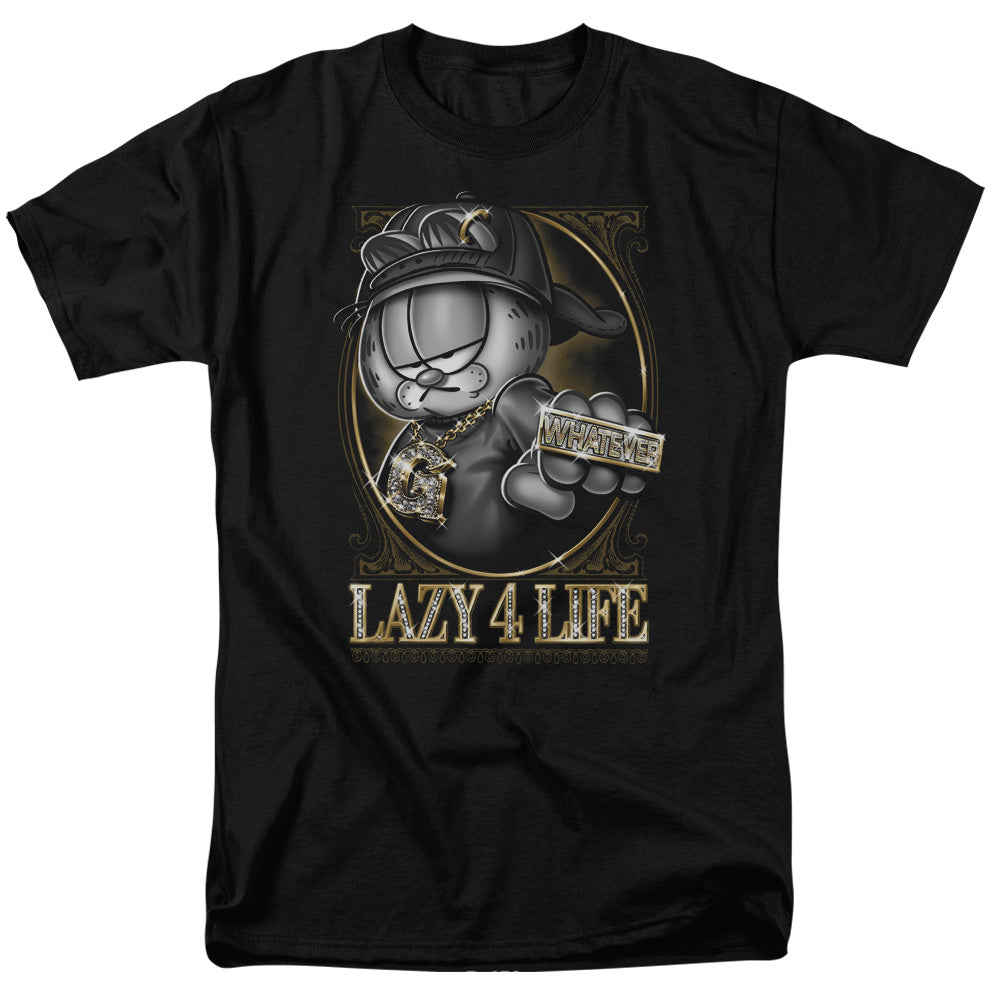 Garfield - Lazy 4 Life - Adult Unisex Short Sleeve T-Shirt - Black
