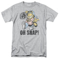 Garfield - Oh Snap - Adult Unisex Short Sleeve T-Shirt - Gray