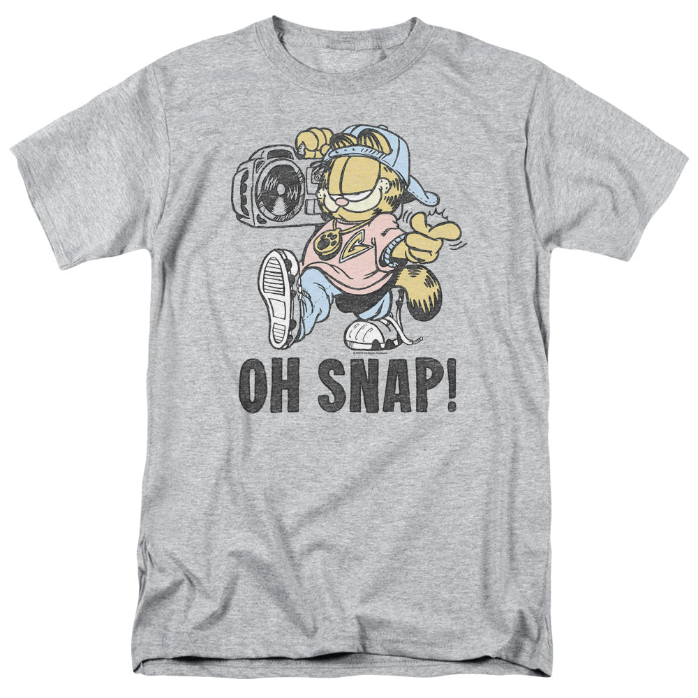 Garfield - Oh Snap - Adult Unisex Short Sleeve T-Shirt - Gray