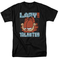 Garfield - Lazy But Talented - Adult Unisex Short Sleeve T-Shirt - Black