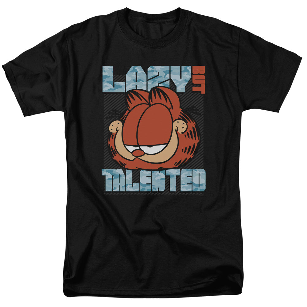 Garfield - Lazy But Talented - Adult Unisex Short Sleeve T-Shirt - Black