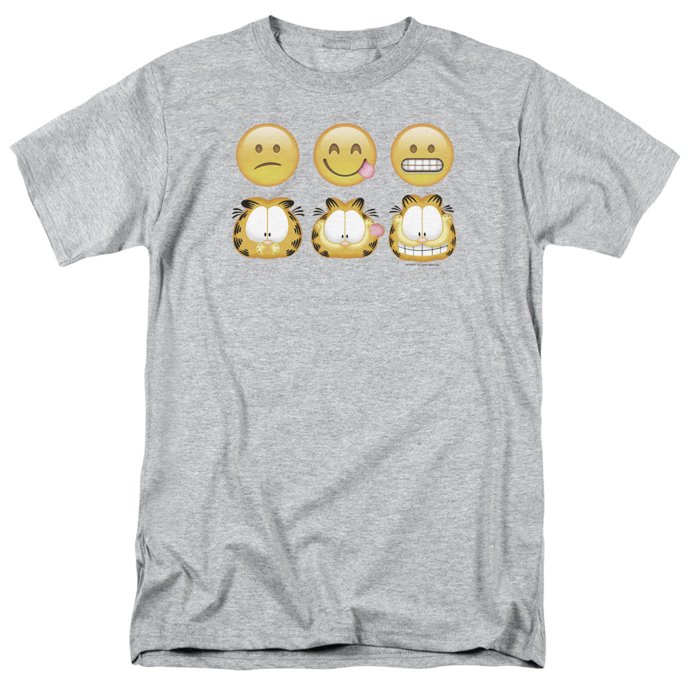 Garfield - Emojis - Adult Unisex Short Sleeve T-Shirt - Gray