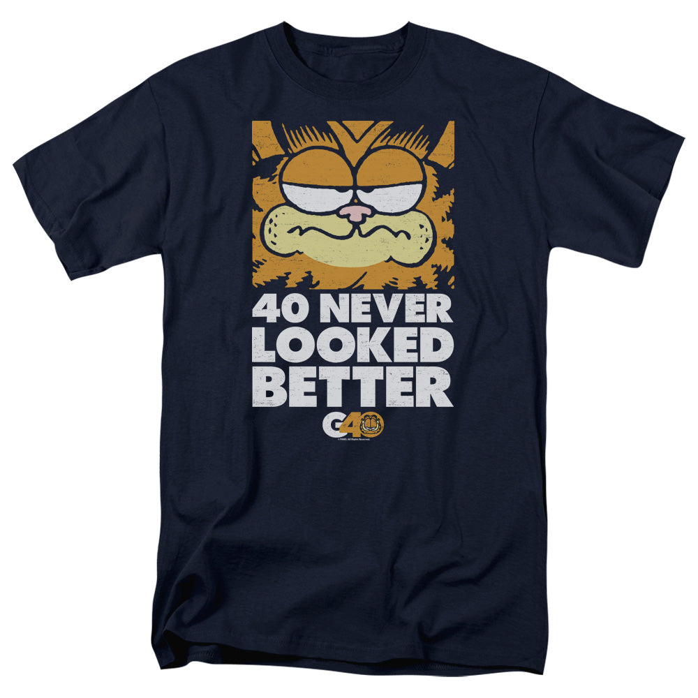 Garfield - 40 Looks - Adult Unisex Short Sleeve T-Shirt - Blue