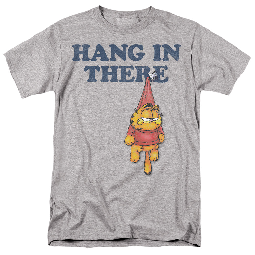 Garfield - Hang In There - Adult Unisex Short Sleeve T-Shirt - Gray