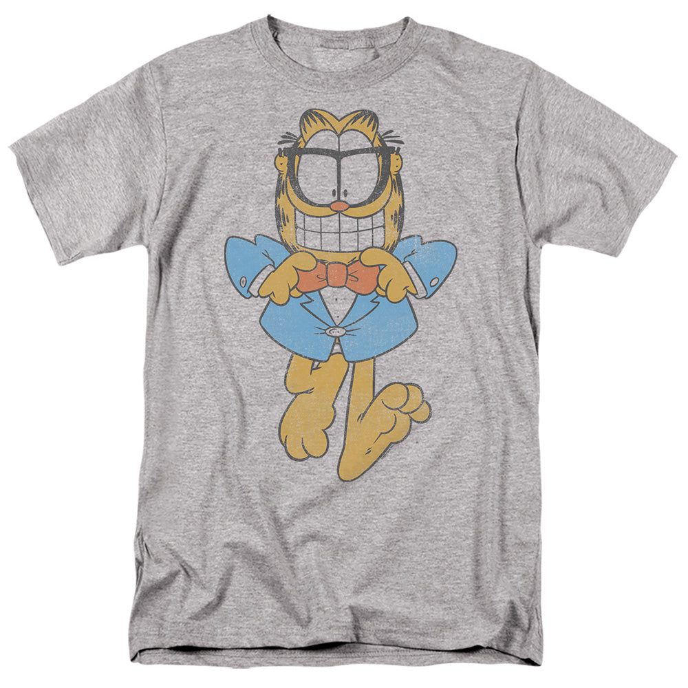 Garfield - Dapper Cat - Adult Unisex Short Sleeve T-Shirt - Gray
