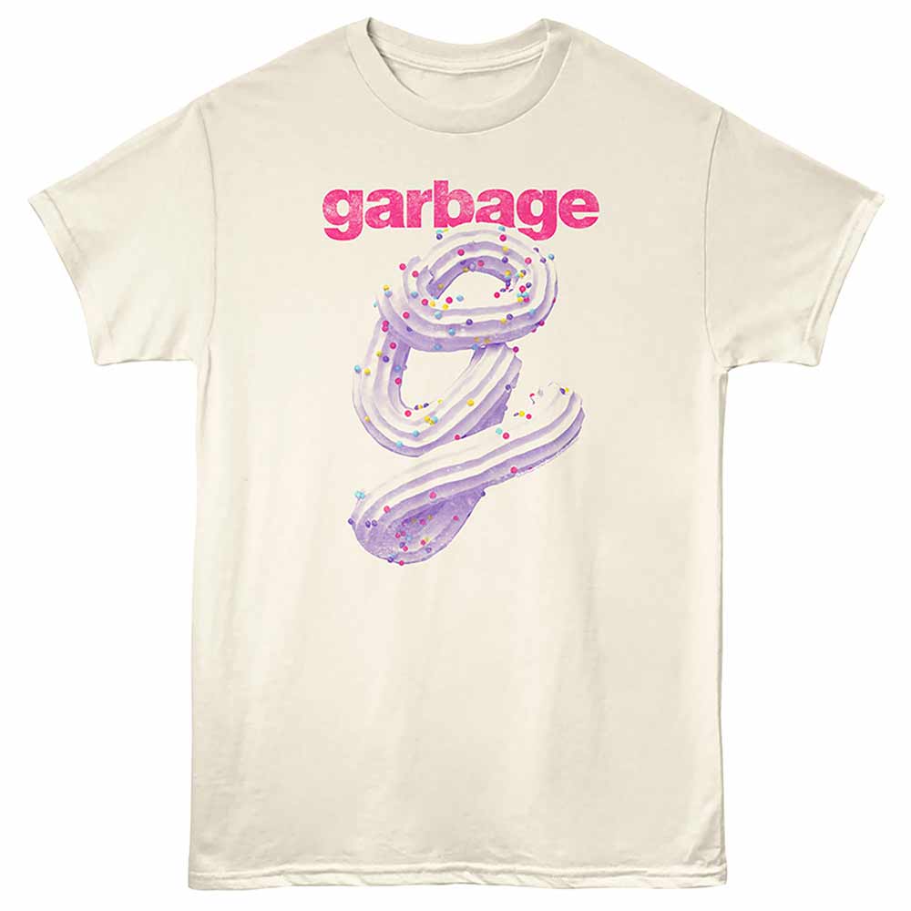 Garbage - Icing - Front Print Adult Short Sleeve Solid T-Shirt - Natural