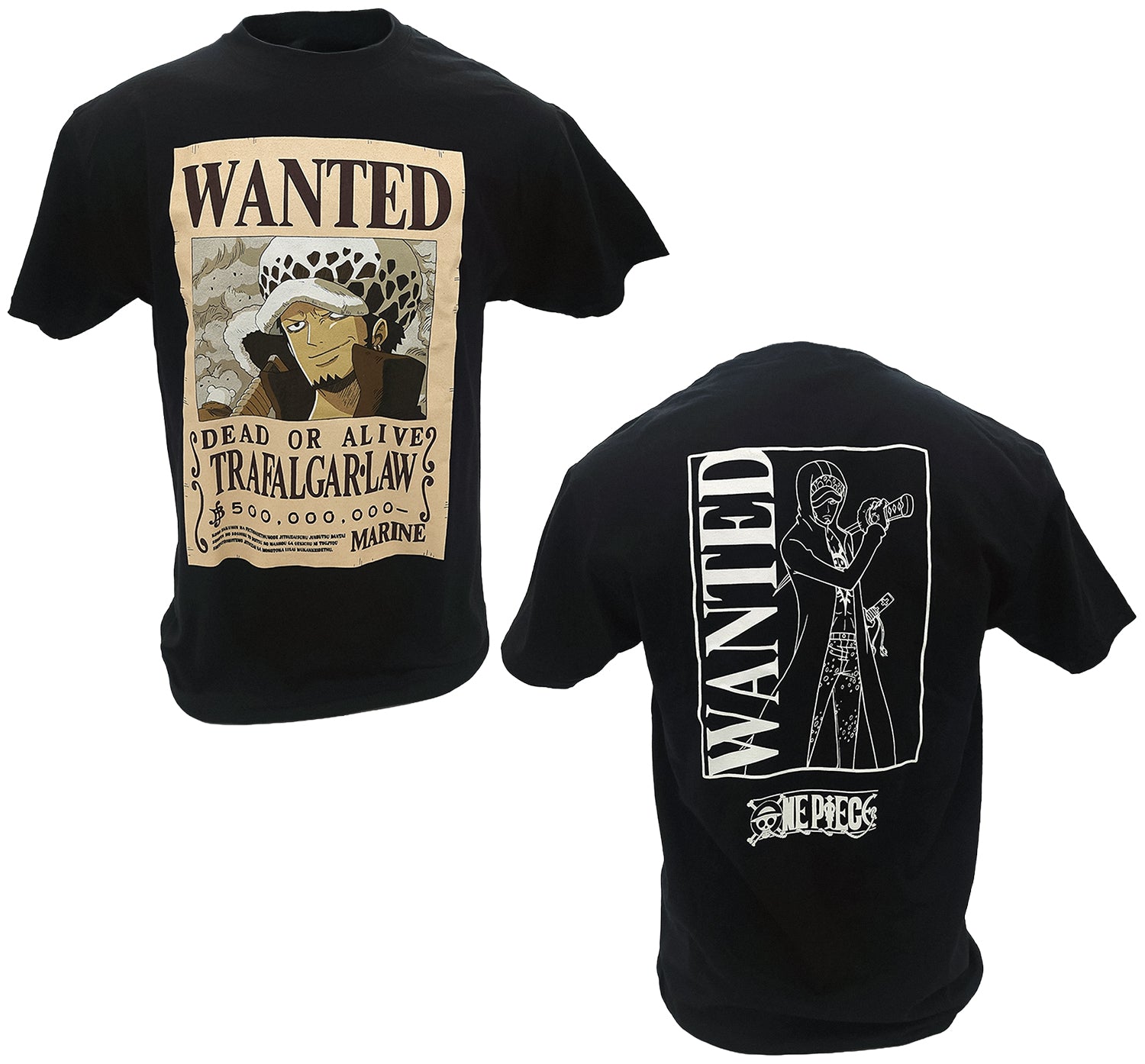 One Piece - Wanted Poster Trafalgar D. Water Law Officially Licensed Adult Men's T-Shirt