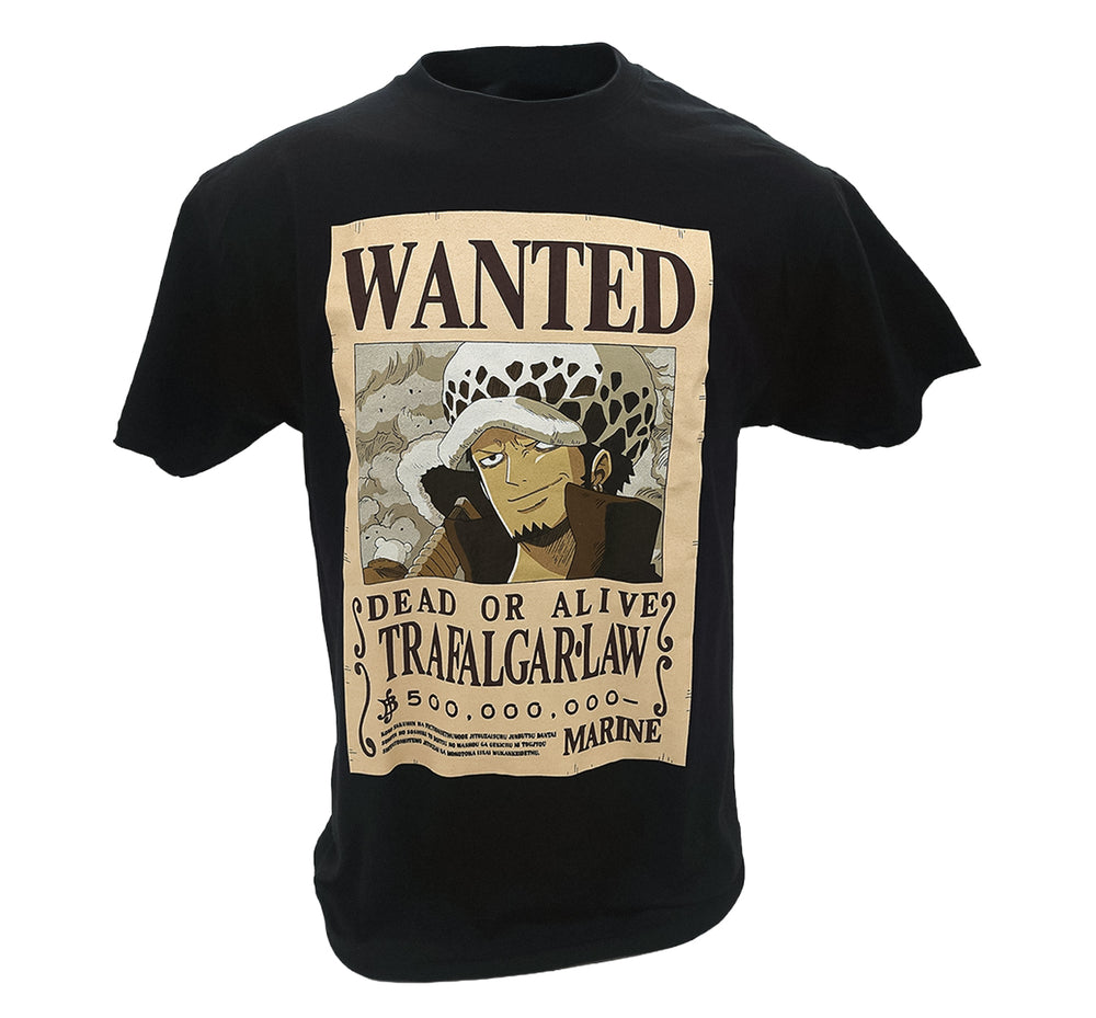 One Piece - Wanted Poster Trafalgar D. Water Law Officially Licensed Adult Men's T-Shirt