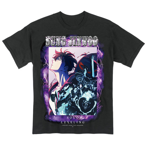 Solo Leveling S2 - Sung Jinwoo And Shadow Army Officially Licensed Black Adult Men T-Shirt