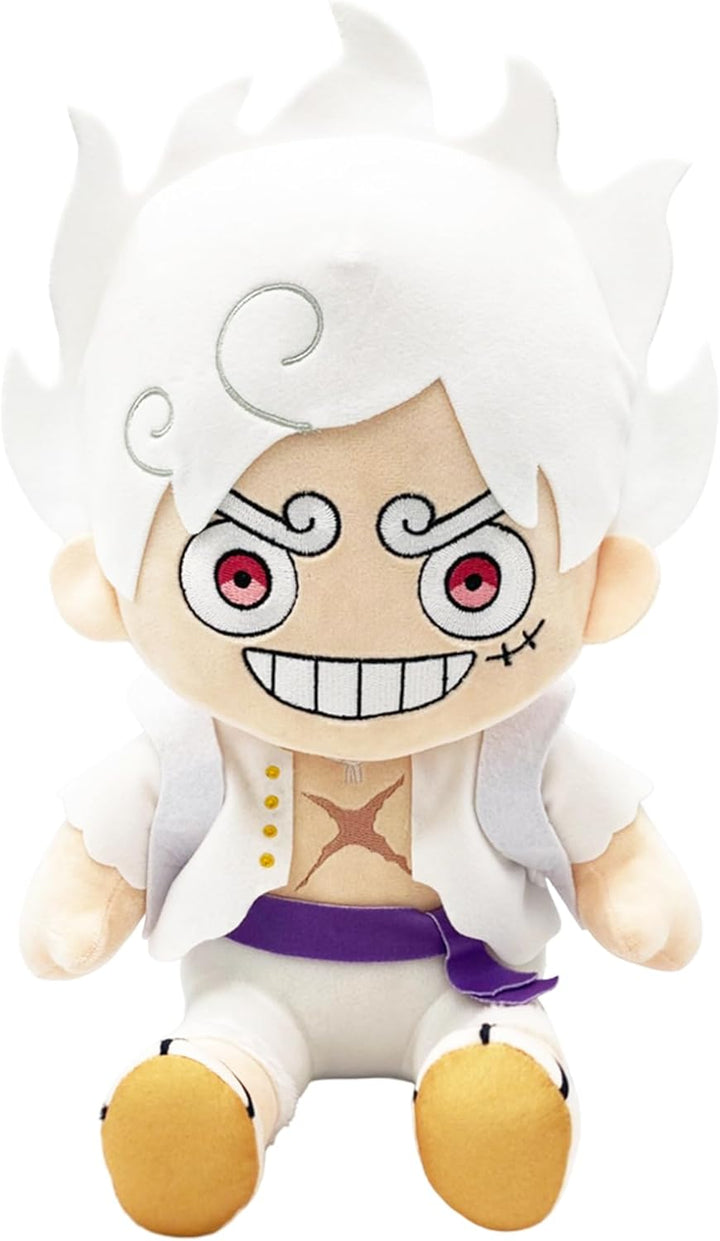 One Piece - Monkey D. Luffy Gear 5 Grin Sitting Pose Plush 12" - Great Eastern Entertainment