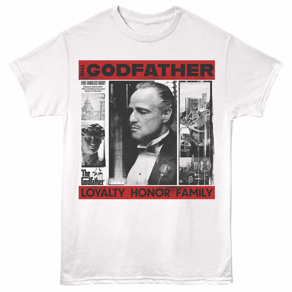 Godfather - Loyalty Honor Family - Adult Unisex Short Sleeve T-Shirt - White