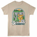 Garfield - Yosemite Climb - Front Print Adult Short Sleeve Solid T-Shirt - Sand