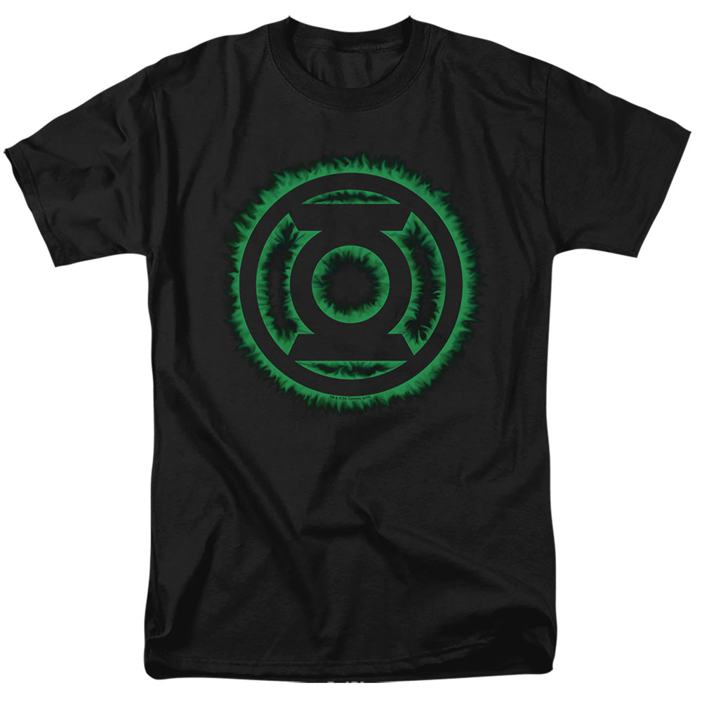 DC Comics - Green Lantern - Green Flame Logo - Adult Unisex T-Shirt - Black