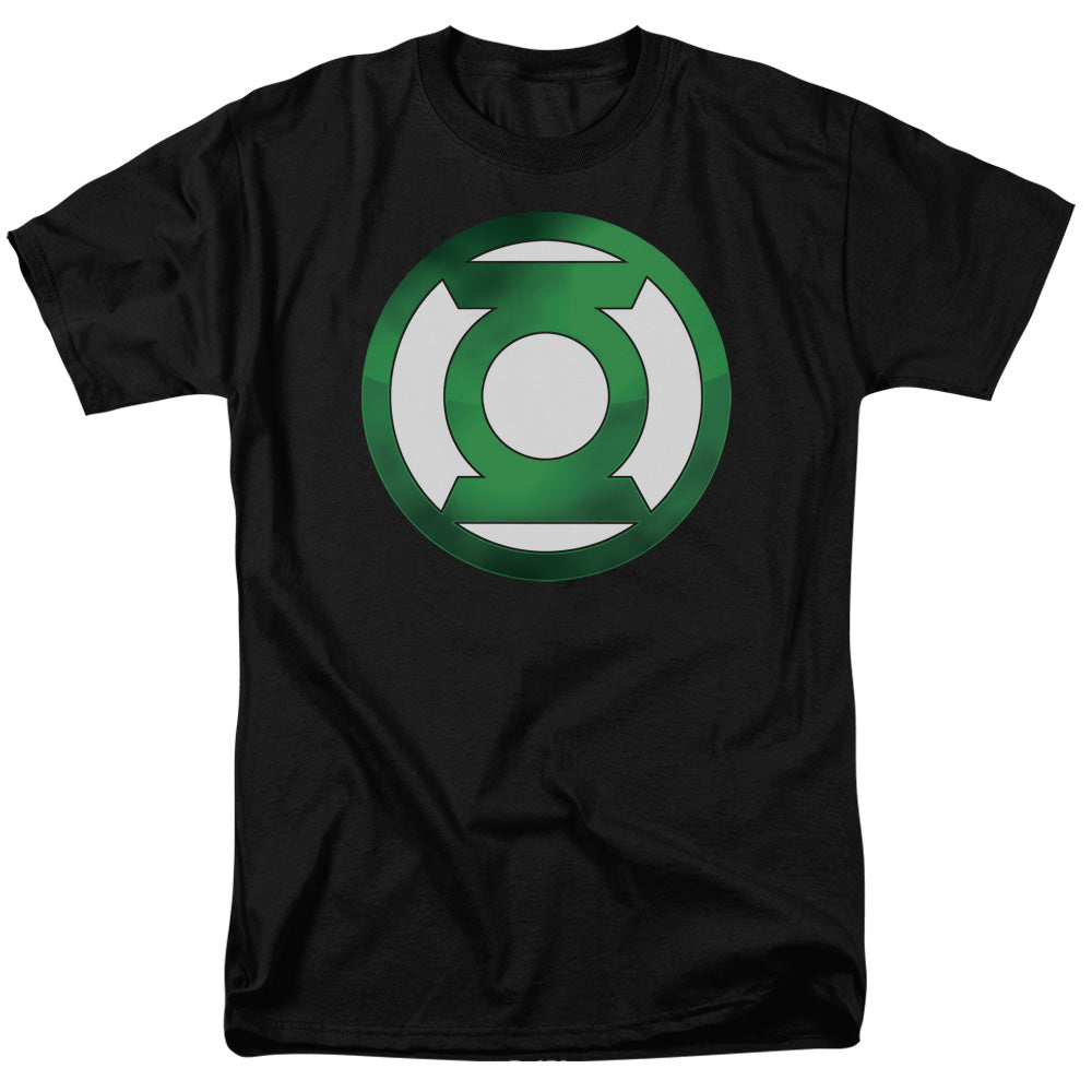 DC Comics - Green Lantern - Green Chrome Logo - Adult Unisex T-Shirt - Black