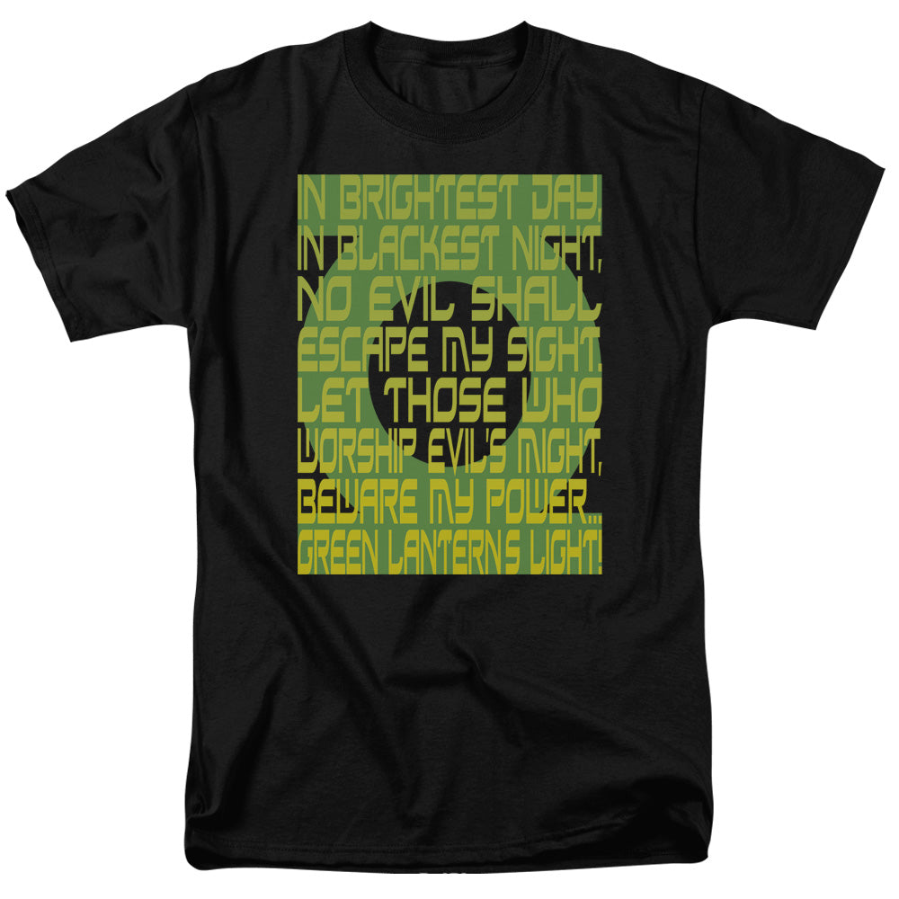 DC Comics - Green Lantern - Green Lantern Oath - Adult Unisex T-Shirt - Black