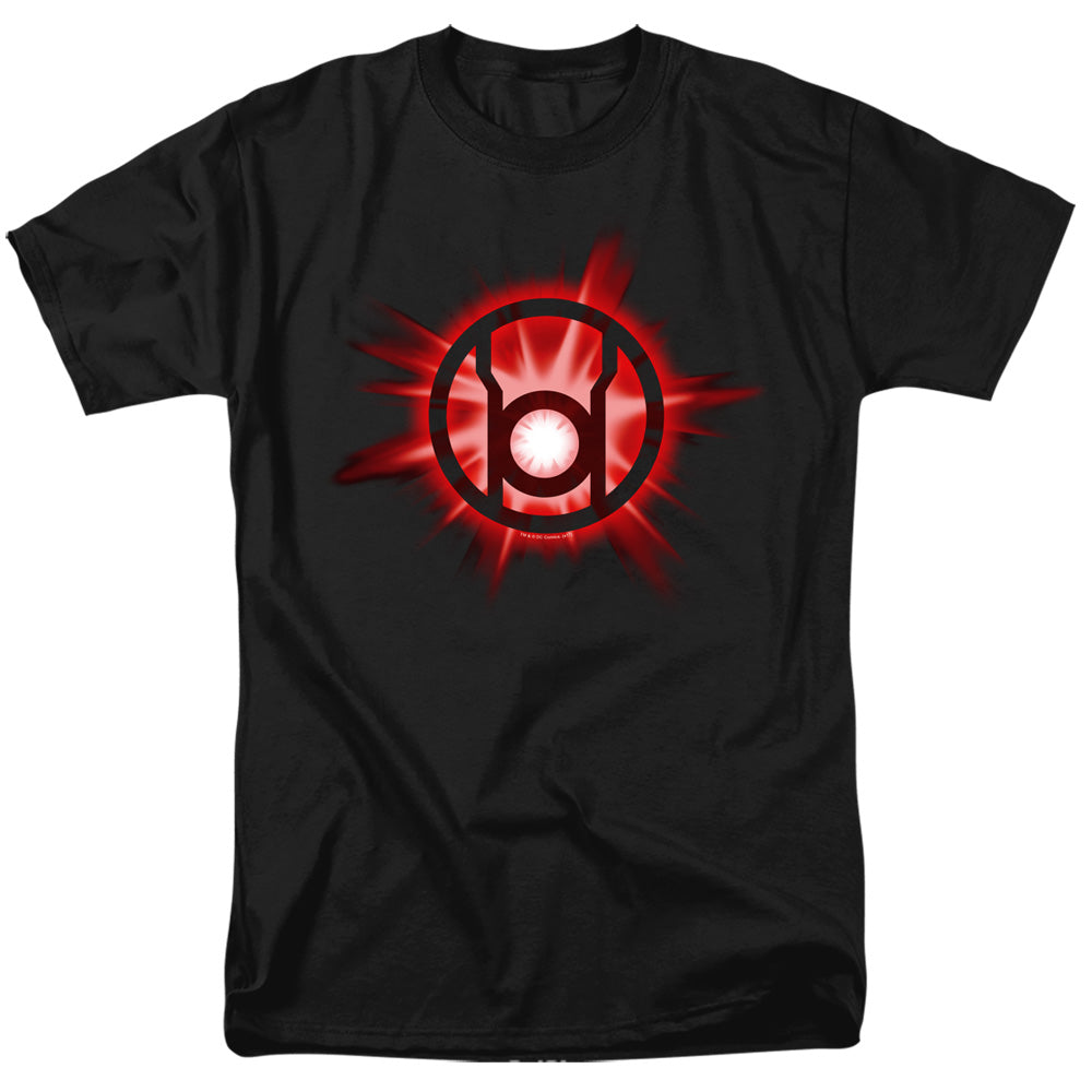 DC Comics - Green Lantern - Red Glow - Adult Unisex Short Sleeve T-Shirt - Black