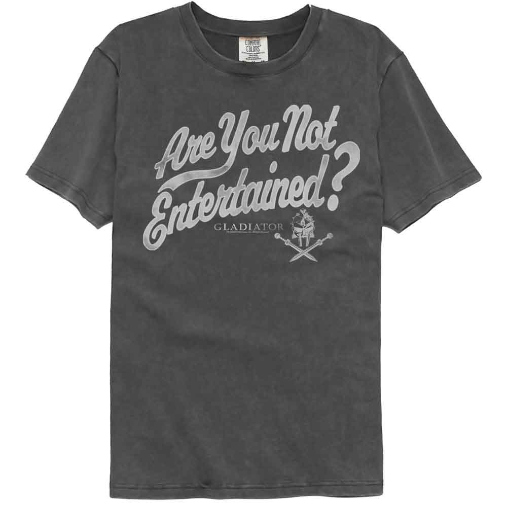 Gladiator - Entertained - American Classics - Gray Solid Adult Short Sleeve Comfort Color T-Shirt