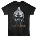 Gladiator - Helmet And Logo - American Classics - Black Solid Adult Short Sleeve T-Shirt