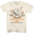 Golden Tee - Golf Ball Cartoon - American Classics - Solid Off-White Adult Short Sleeve T-Shirt