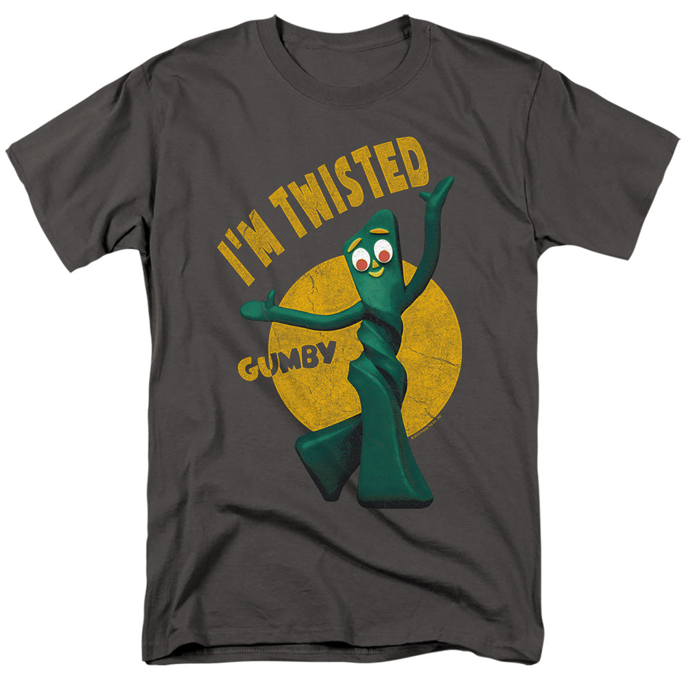 Gumby - Twisted - Adult Unisex Short Sleeve T-Shirt - Gray