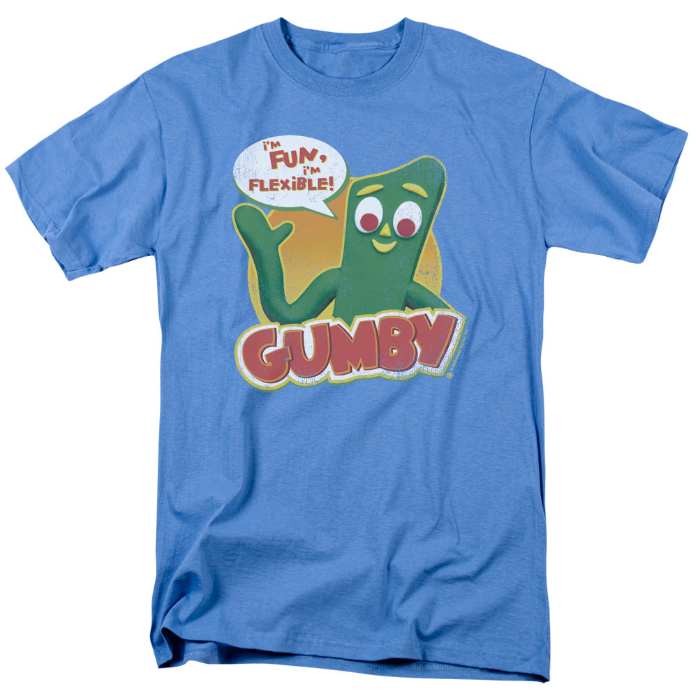Gumby - Fun & Flexible - Adult Unisex Short Sleeve T-Shirt - Blue