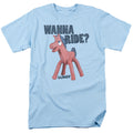 Gumby - Wanna Ride - Adult Unisex Short Sleeve T-Shirt - Blue