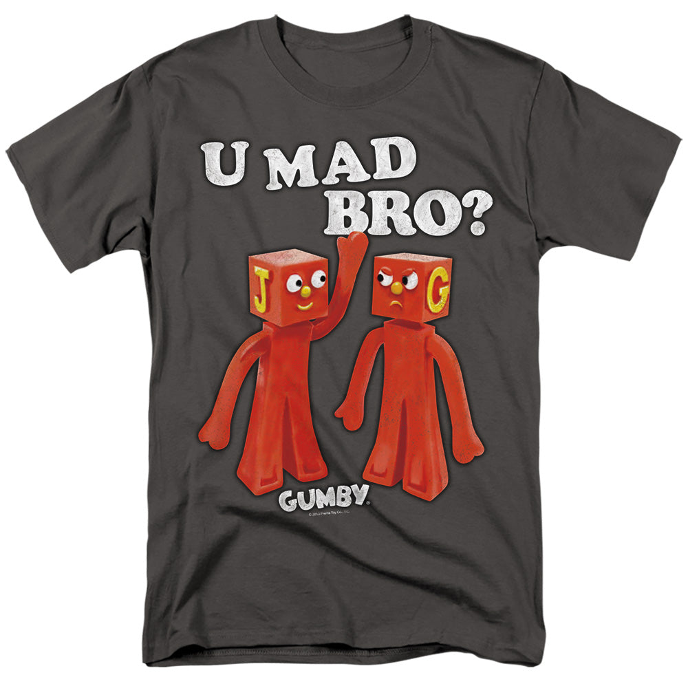 Gumby - U Mad Bro - Adult Unisex Short Sleeve T-Shirt - Gray