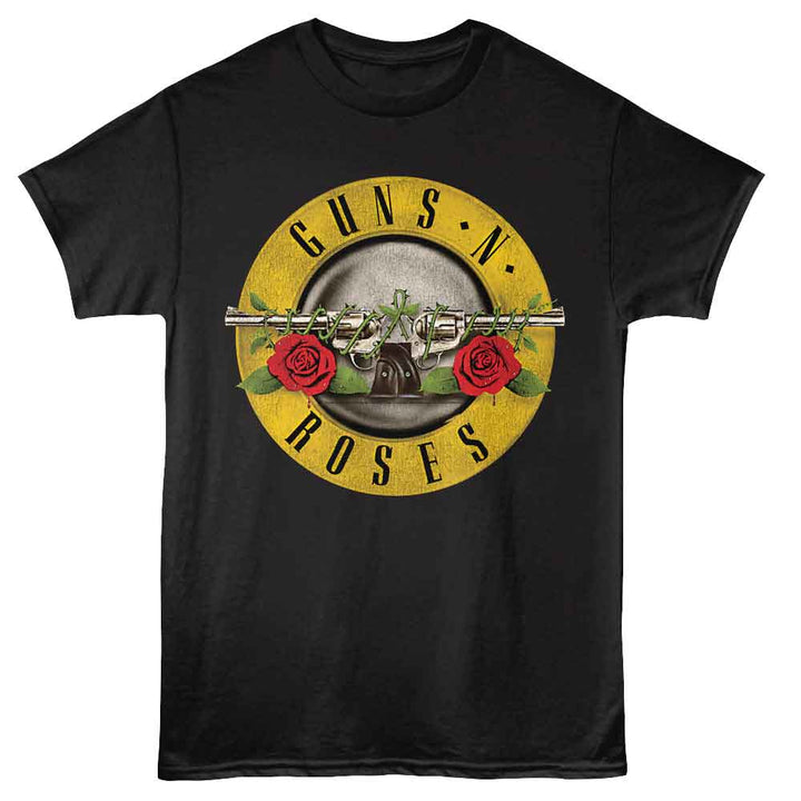 Guns N Roses - Bullet - American Classics - Front Print Black Solid Adult Short Sleeve T-Shirt