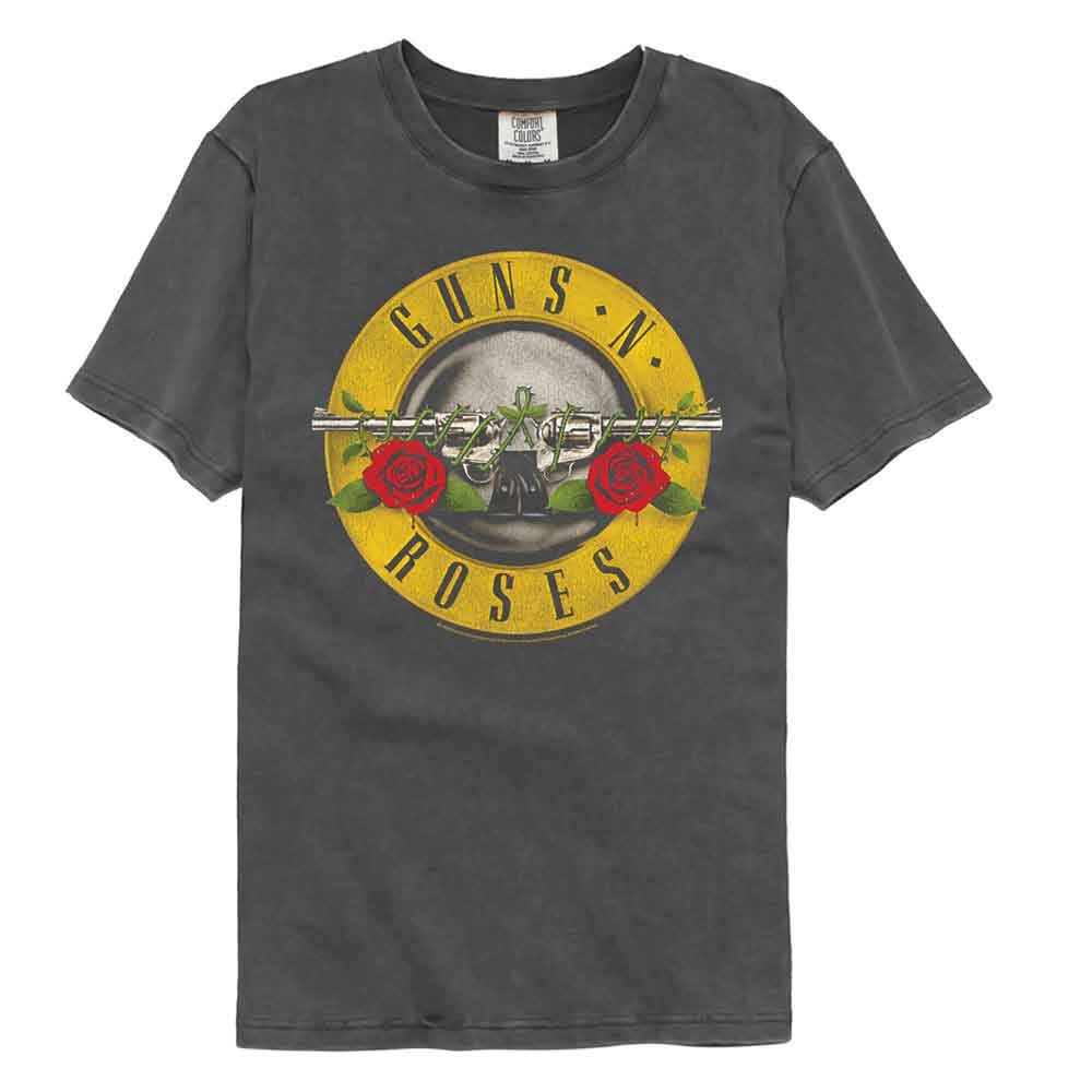 Guns N Roses - Bullet - American Classics - Front Print Pepper Solid Adult Short Sleeve Comfort Color T-Shirt