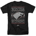 Game Of Thrones - Winter Is Coming Ugly Christmas - Adult Unisex T-Shirt - Black
