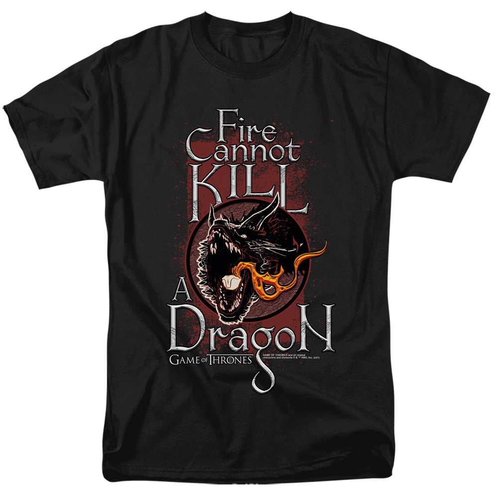 Game Of Thrones - Fire Cannot Kill A Dragon - Adult Unisex T-Shirt - Black