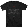 Game Of Thrones - Night Is Dark - Adult Unisex Short Sleeve T-Shirt - Black