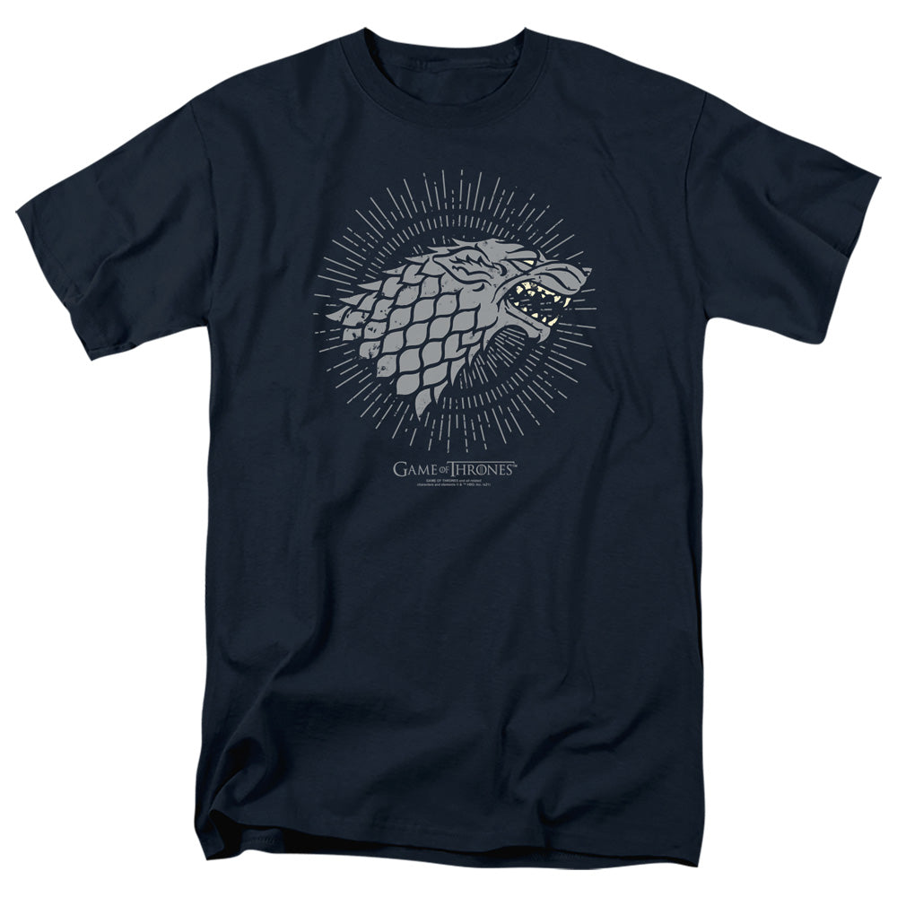 Game Of Thrones - Stark Burst Sigils - Adult Unisex Short Sleeve T-Shirt - Blue