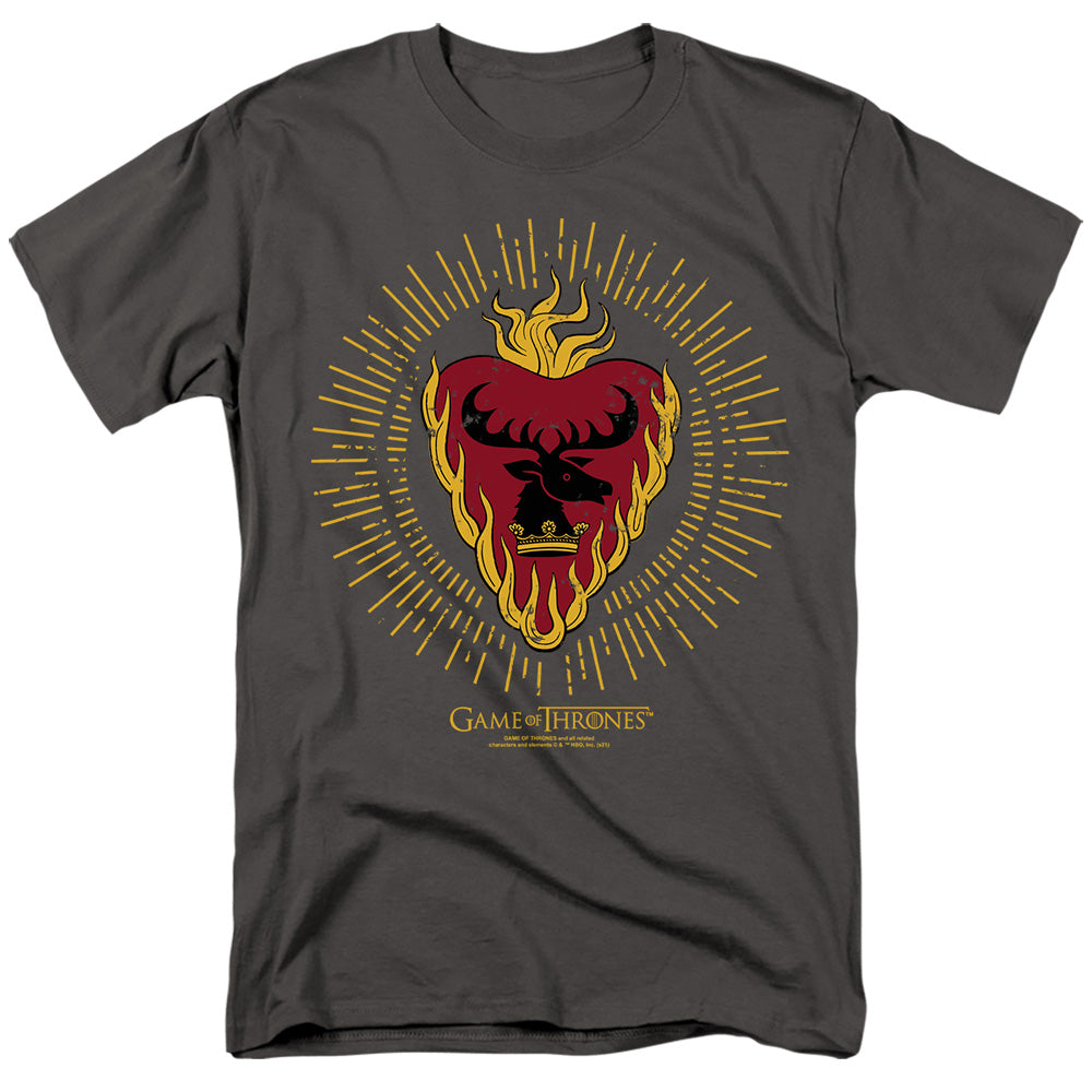 Game Of Thrones - Stannis Baratheon Burst Sigils - Adult Unisex T-Shirt - Gray
