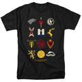 Game Of Thrones - House Sigils - Adult Unisex Short Sleeve T-Shirt - Black