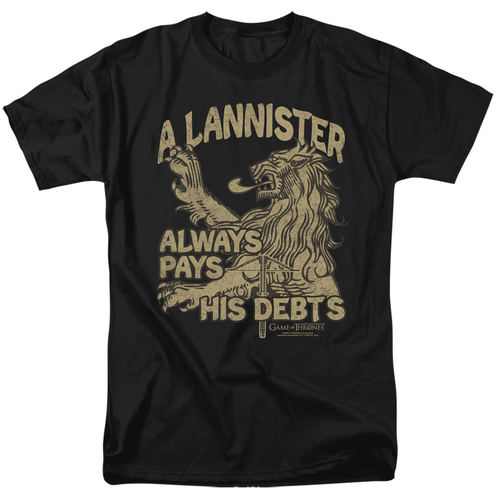 Game Of Thrones - Debts - Adult Unisex Short Sleeve T-Shirt - Black