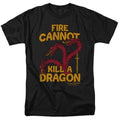Game Of Thrones - Dragons With Fire - Adult Unisex Short Sleeve T-Shirt - Black