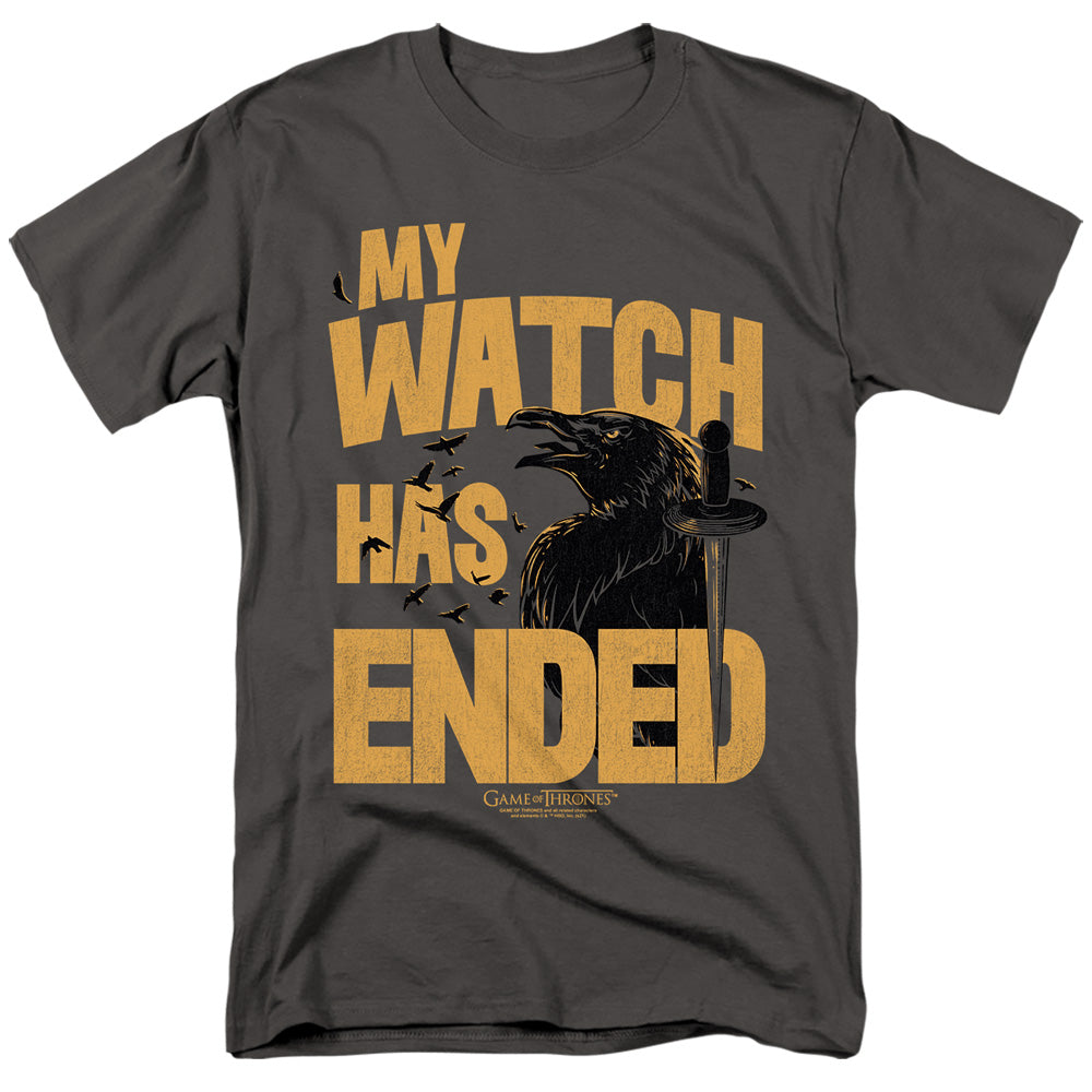 Game Of Thrones - My Watch Has Ended - Adult Unisex Short Sleeve T-Shirt - Gray